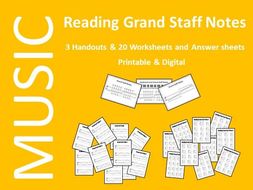 Reading Grand Staff Notes – 20 Printable and Digital Worksheets