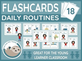 ESL Daily Routines Flashcards