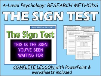 A-LEVEL PSYCHOLOGY: The Sign Test (Research Methods)