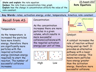 New AQA A2- physical chemistry- Rate equation