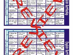 Prepositions of Movement with Text Battleship Board Game