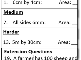 Area and Perimeter KS2 Worksheet | Year 5 & 6 | SATs Geometry Revision