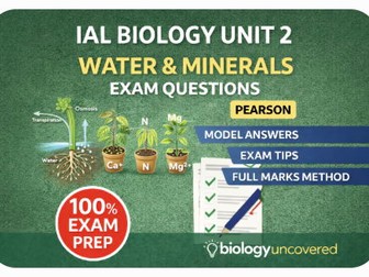 IAL Bio Water & Minerals Exam Questions
