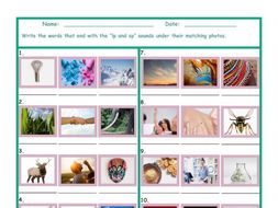 Phonics Final Consonant Clusters LP-SP Photo Worksheet