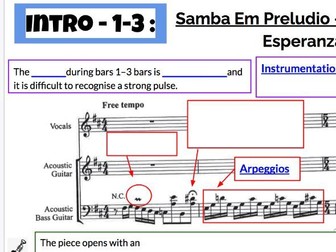 Samba Em Preludio - (GCSE Set Work) - Analysis 1 - Student Worksheet & Answer