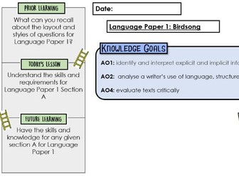 Language Paper 1 Section A: Birdsong