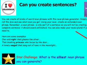 Upper KS2 Grammar Starters