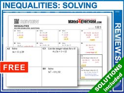 Gcse Revision Solving Inequalities By Maths4everyone Teaching