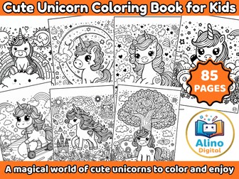 Cute Unicorn Coloring Book for Kids