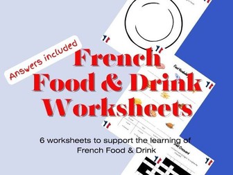 French Food & Drink Worksheets