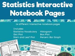 Types of Graphs and Statistics Math Notebook Pages