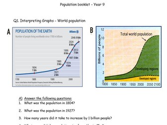 Population booklet KS3