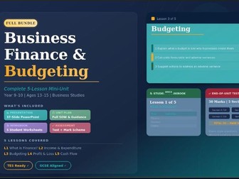 Business Finance & Budgeting | Complete 5-Lesson Bundle | Year 9–10