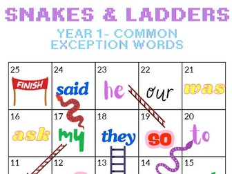 Snakes & Ladders Year 1 words