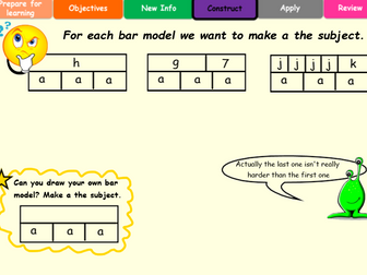 Rearranging equations with bar models