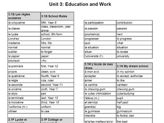 French NEW GCSE AQA Vocabulary Booklet