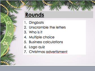 Business GCSE 1-9 Christmas quiz & answers