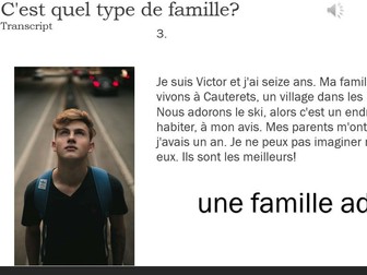 Higher / A Level French - La Famille - Avant et Maintenant
