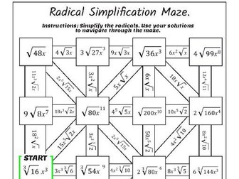 Simplification of Radicals maze-3