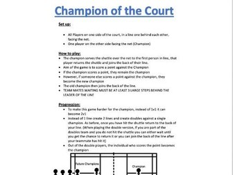 Printable Badminton Games
