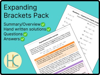 Expanding brackets, Questions, Worked Examples, Overview