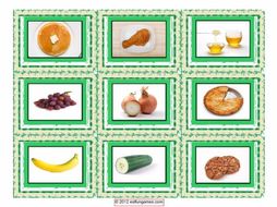 Food Type Cards 4 Pages = 36 Cards