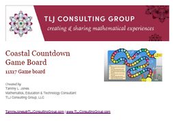 Coastal Countdown Game Board 11x17