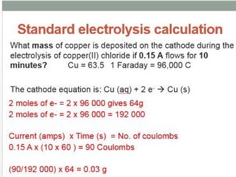 Electrolysis Calculations