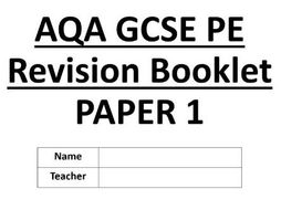 Aqa Gcse Pe Paper 1 Revision Booklet Teaching Resources Aqa Gcse Pe Paper 1 Revision Booklet Teaching Resources