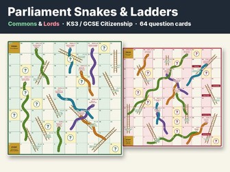 Parliament Snakes and Ladders: Commons & Lords