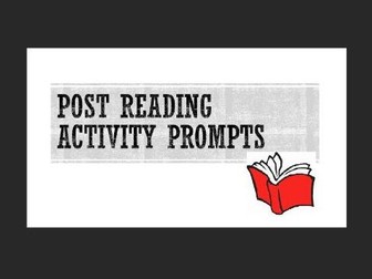 Post Reading Activity Prompts - Distance Learning / Home schooling