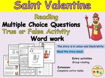 St Valentine Reading Passage and Multiple Choice Questions