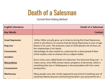 Death of a Salesman Context Cornell Notes