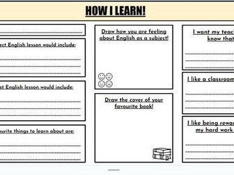 How I Learn - All About Me Worksheet