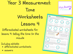 4. Time: telling the time to the minute worksheets (Y3) | Teaching