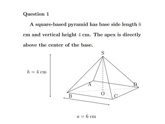 Geometry: Pyramids (Square & Triangular) Surface Area and Volume Grade: 10–11 — Boards: Matric / GCS