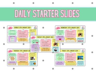 Morning Daily Starter/Daily Display Slides for January