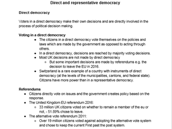 A level Politics : Types of democracy overview