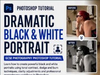 Dramatic Black & White Portrait Photoshop