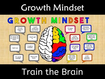 Growth Mindset Train the Brain Poster Wall Display