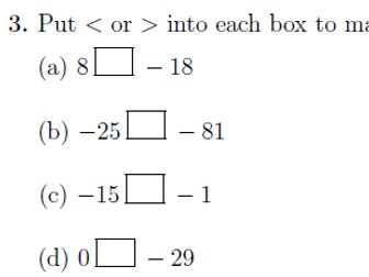 Ordering and comparing integers worksheets (with solutions) | Teaching