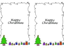 Christmas card inserts - Christmas tree design - A5 2 up on a page - portrait design by