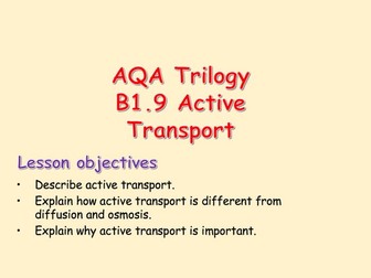 AQA Trilogy B1.9 Active Transport