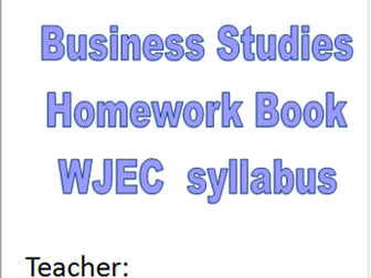WJEC GCSE  Business Studies Homework Book