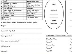French basics worksheet