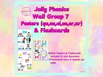 Jolly Phonics Group 7 Posters & Flashcards