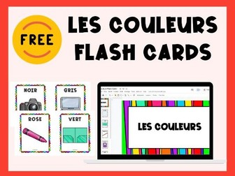FREE FRENCH Les Couleurs / Colors - Vocabulary Flash Cards & Word Wall