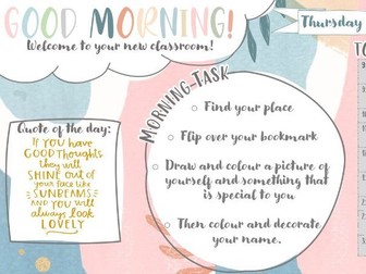 Morning Slides / Morning Boards / Morning Task