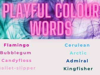 Creative Writing Playful Colour Words - Handy Starter Activity