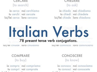 78 Common Italian Verbs: Present Tense